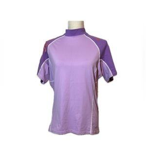 Bare Rashguard Short Sleeve Purple Women’s Size XL with Orange
